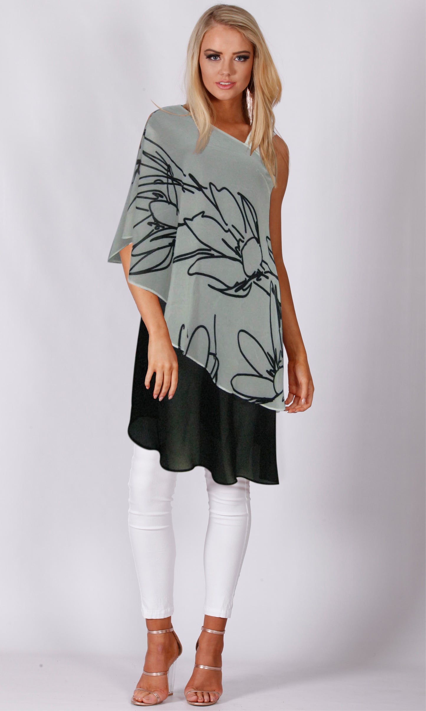 VS7272-2TB ASYMMETRIC ABSTRACT FLORAL TOP (Pack)