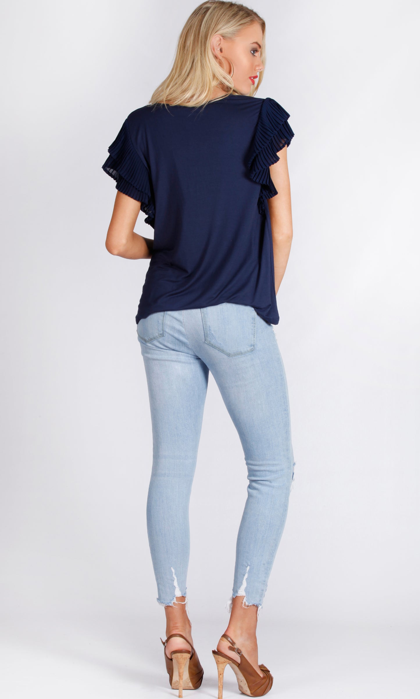 Pleated Double Layered Sleeve TOP