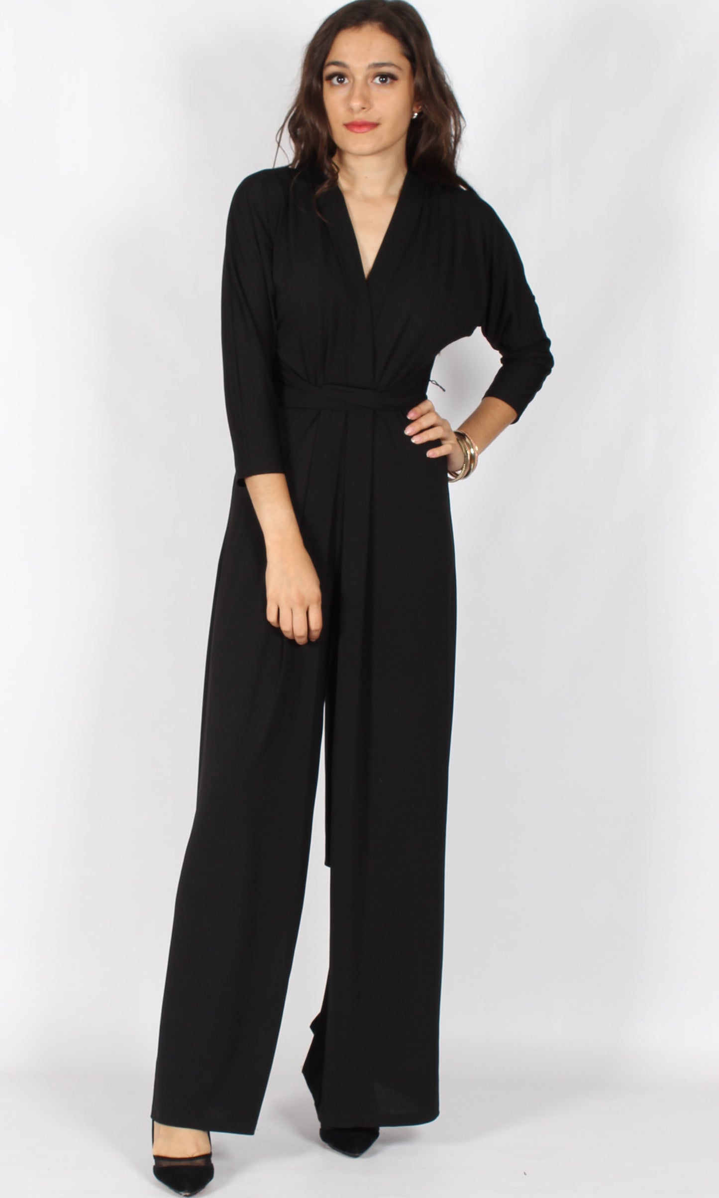 Elegant Black Pleated Jumpsuit