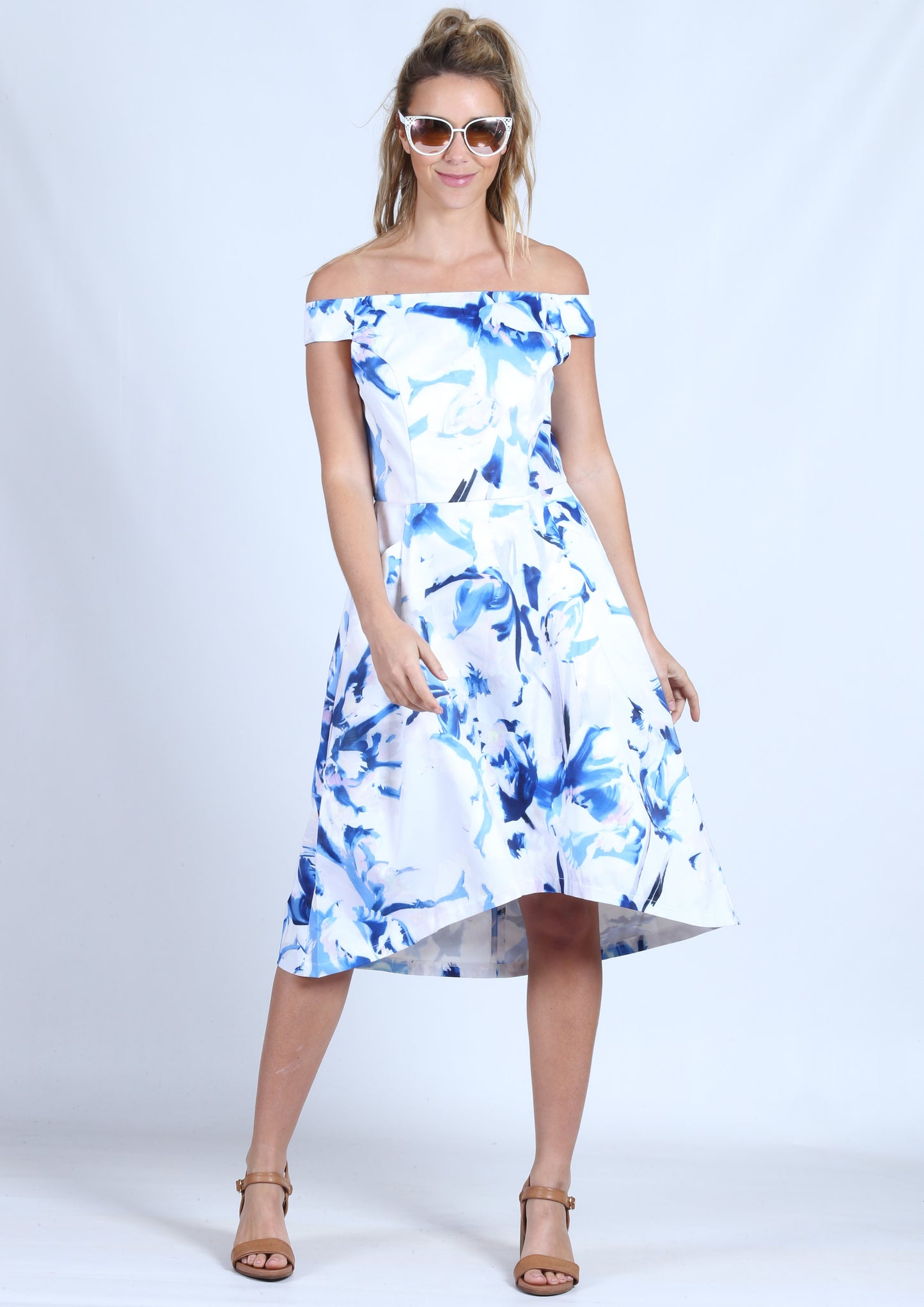 BS1016001-6TB Off Shoulder Printed Dress (Pack)