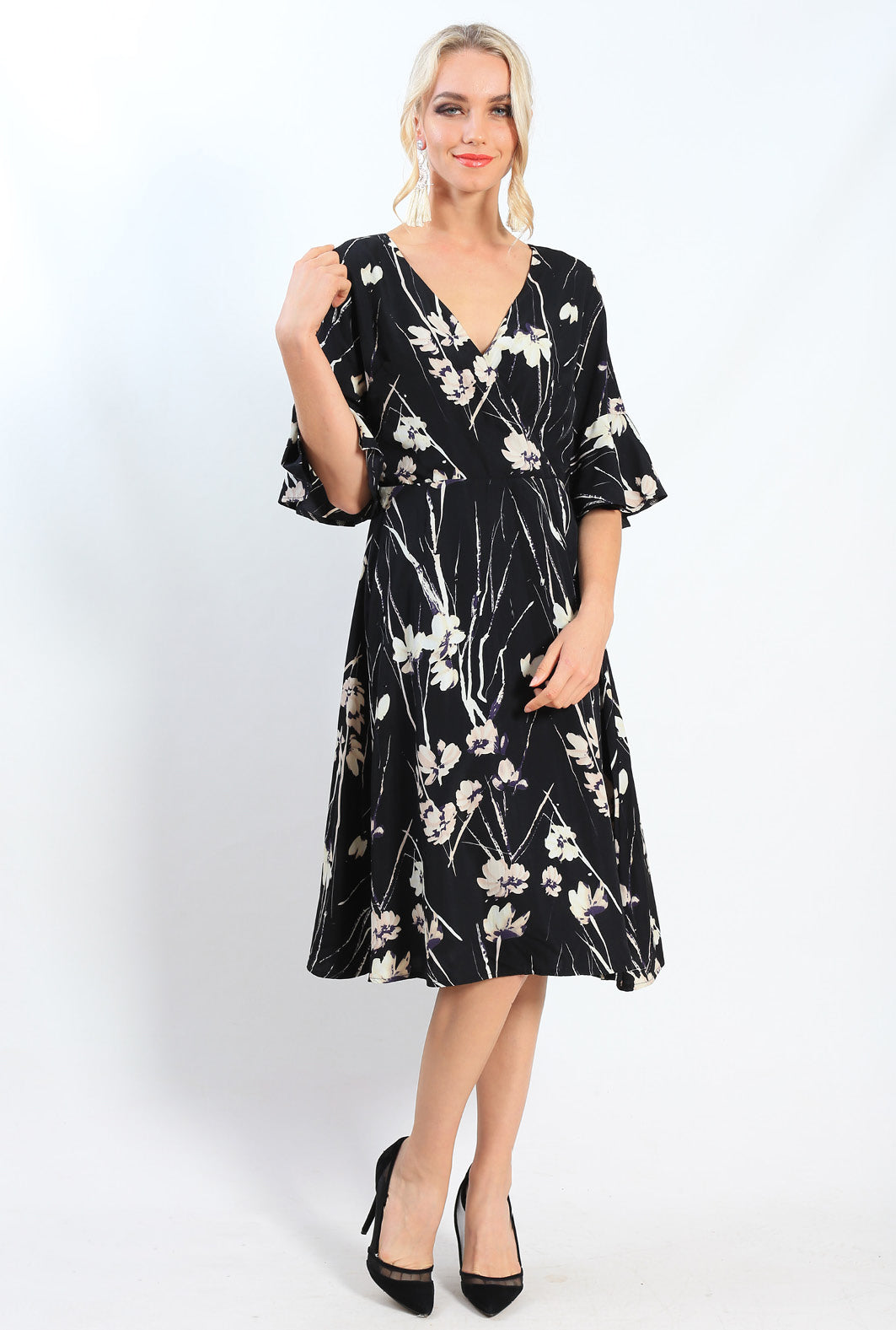 VS7245-2TB Floral Wrap Dress (Pack)