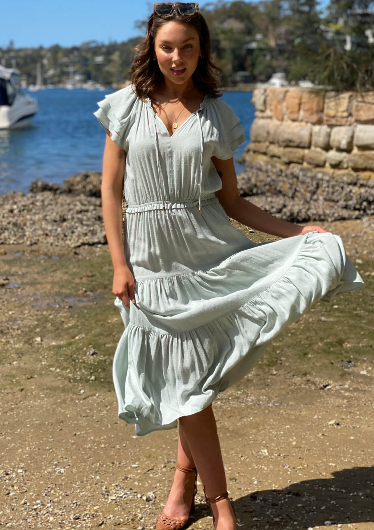 LA0714SS Mint Midi Dress (Pack) New Arrival