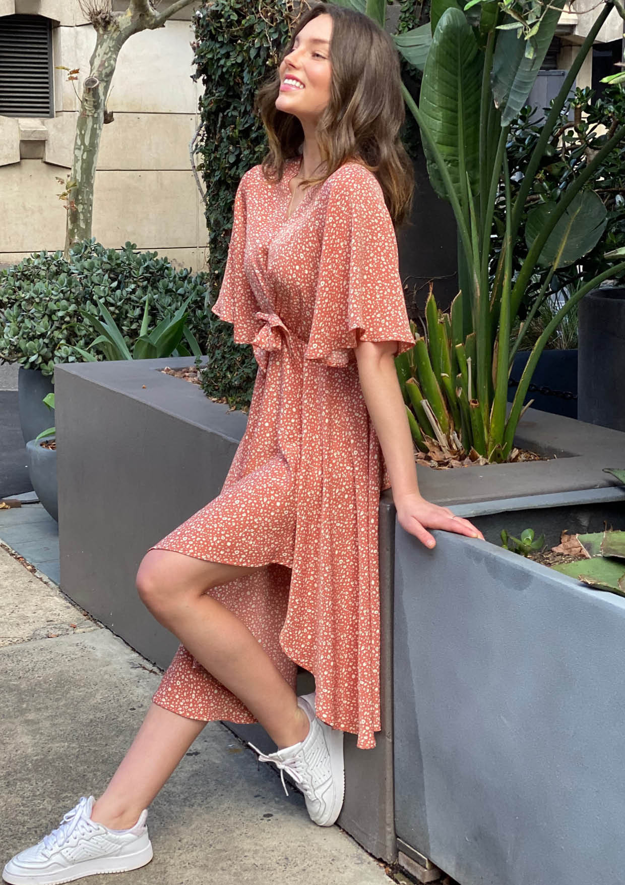 AY112-4SS Front Knot Midi Dress (Pack)