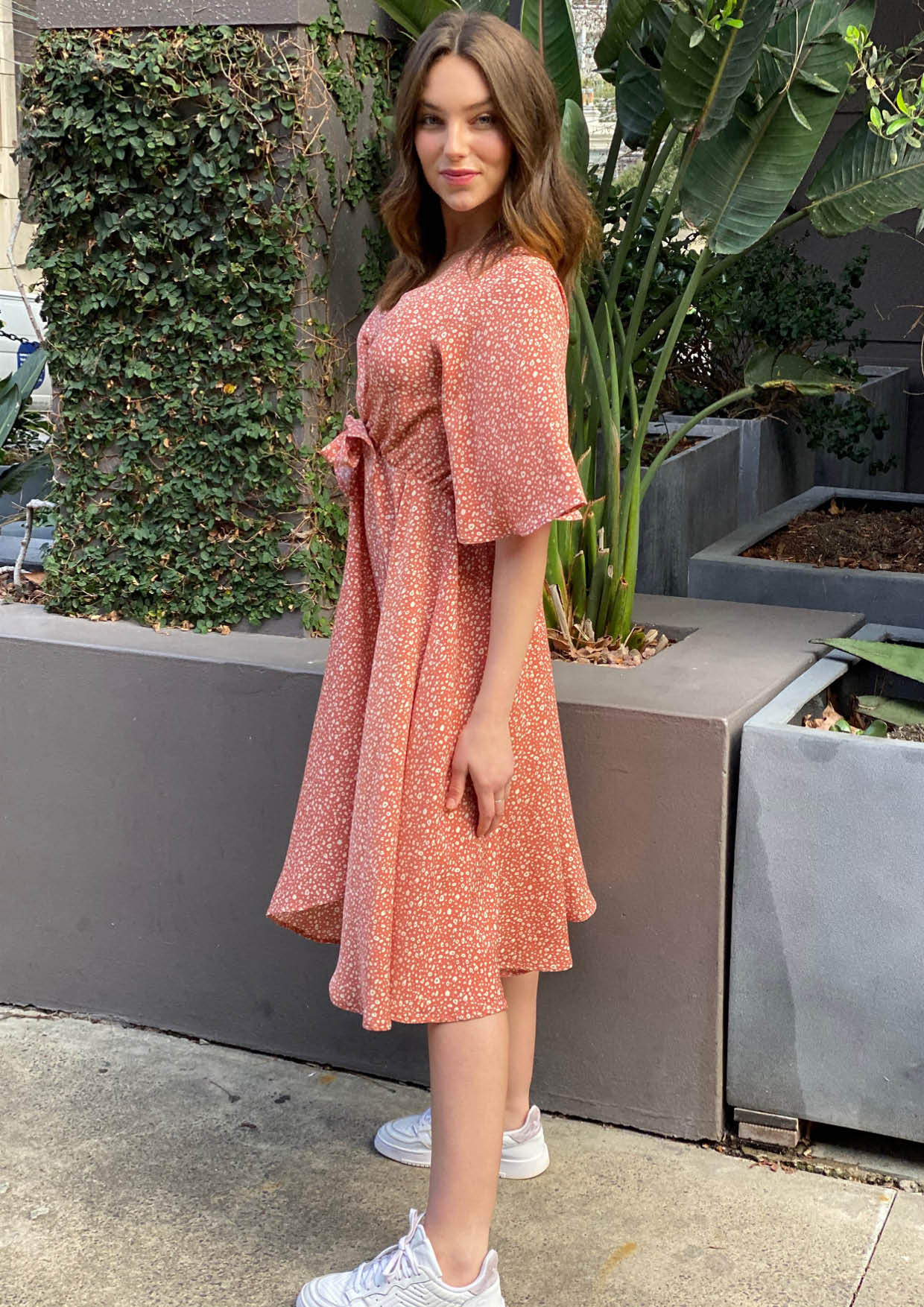 AY112-4SS Front Knot Midi Dress (Pack)