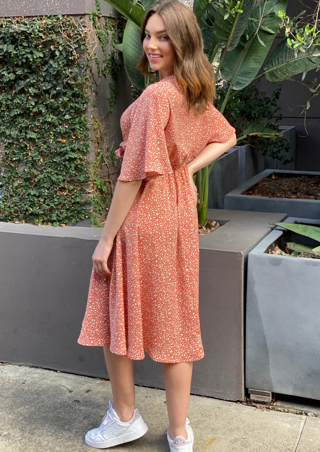 AY112-4SS Front Knot Midi Dress (Pack)