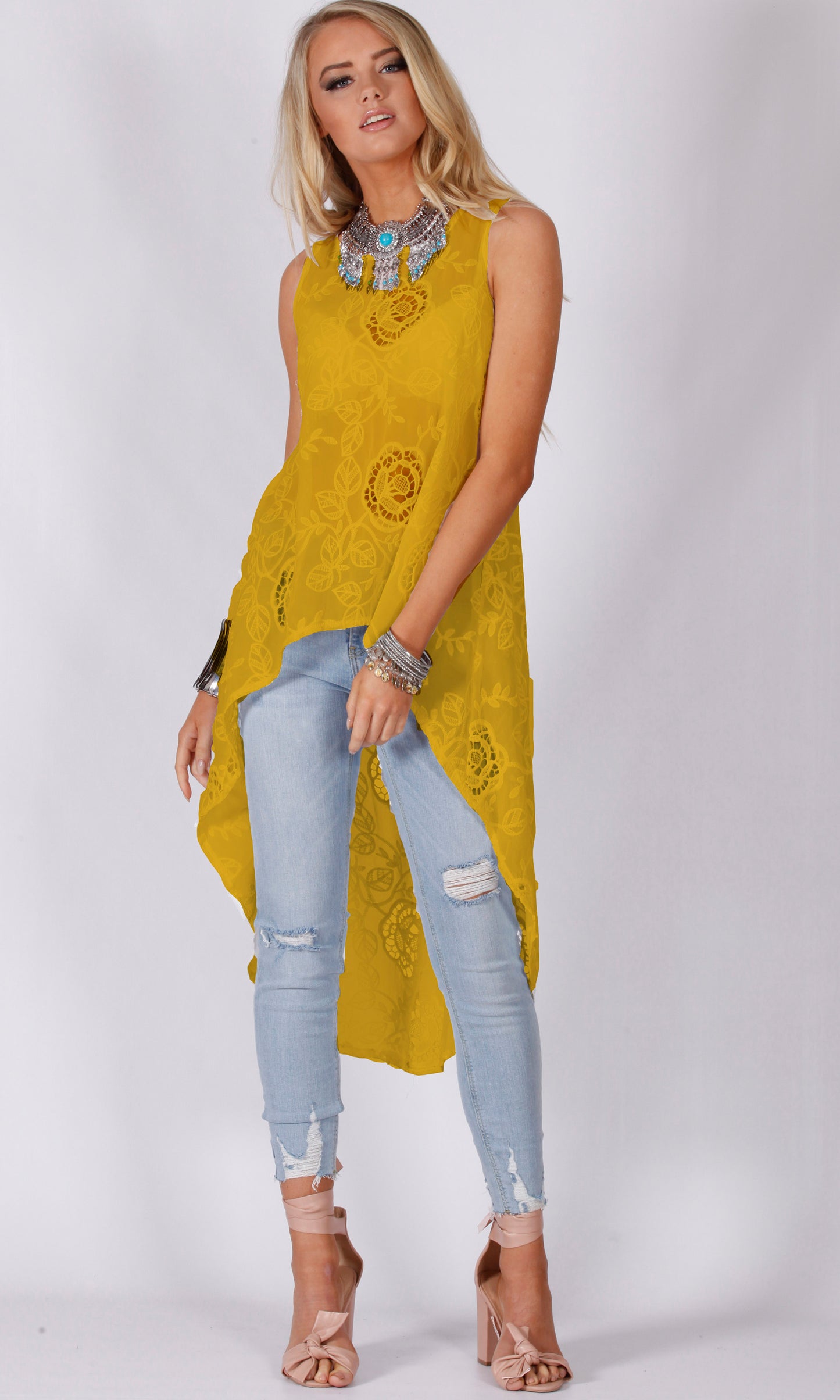 XW16122-1SS BURN-OUT CROCHET HIGH LOW TOP (Pack)