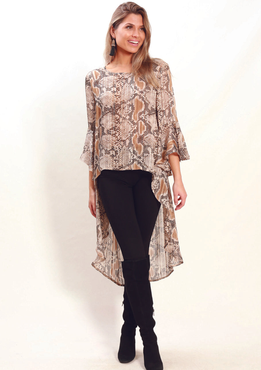 XW16122-24SS Snake Print High Low Top (Pack)