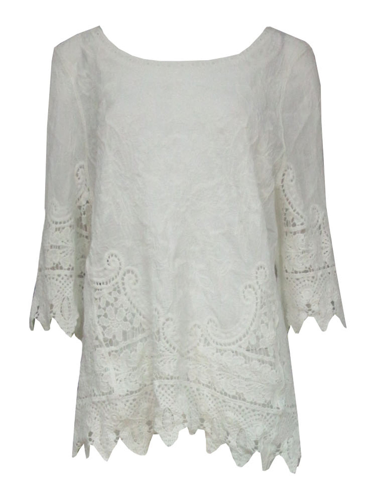 XW16164SS BEACH BOHO 3/4 SLEEVE TOP (Pack)