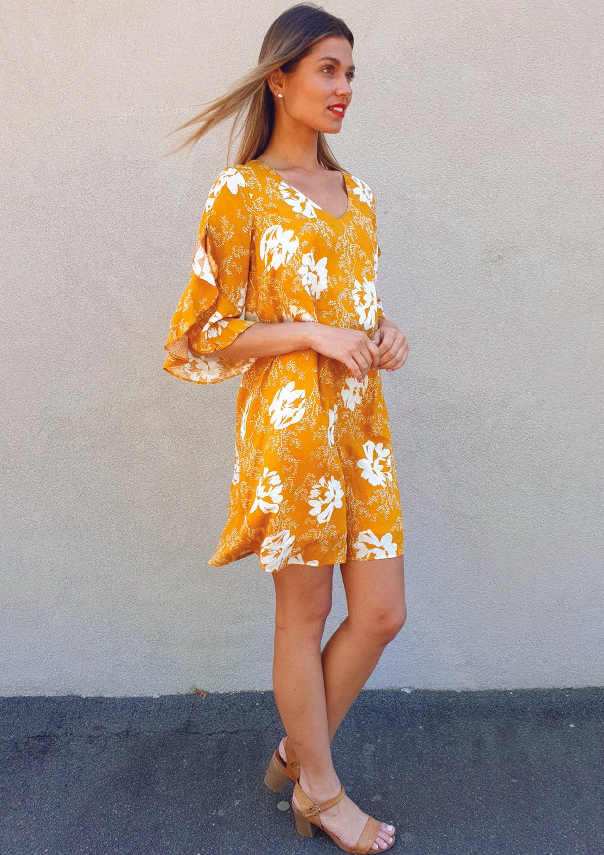 RV0998-12NC Open Sleeve Floral Dress (Pack)