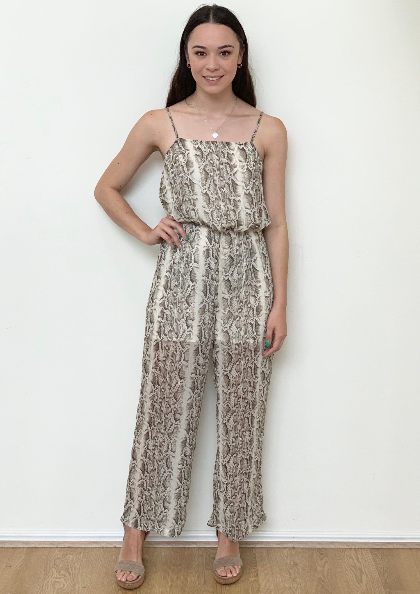 VY0424SS Snake Print Strap Jumpsuit (Pack)