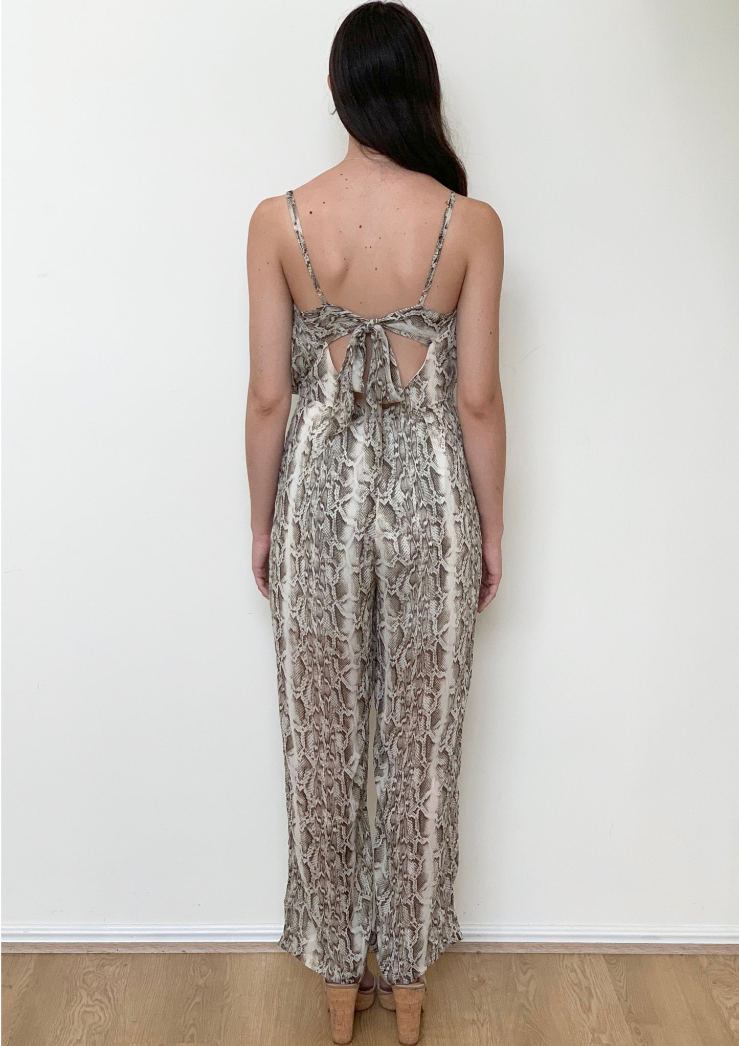 VY0424SS Snake Print Strap Jumpsuit (Pack)