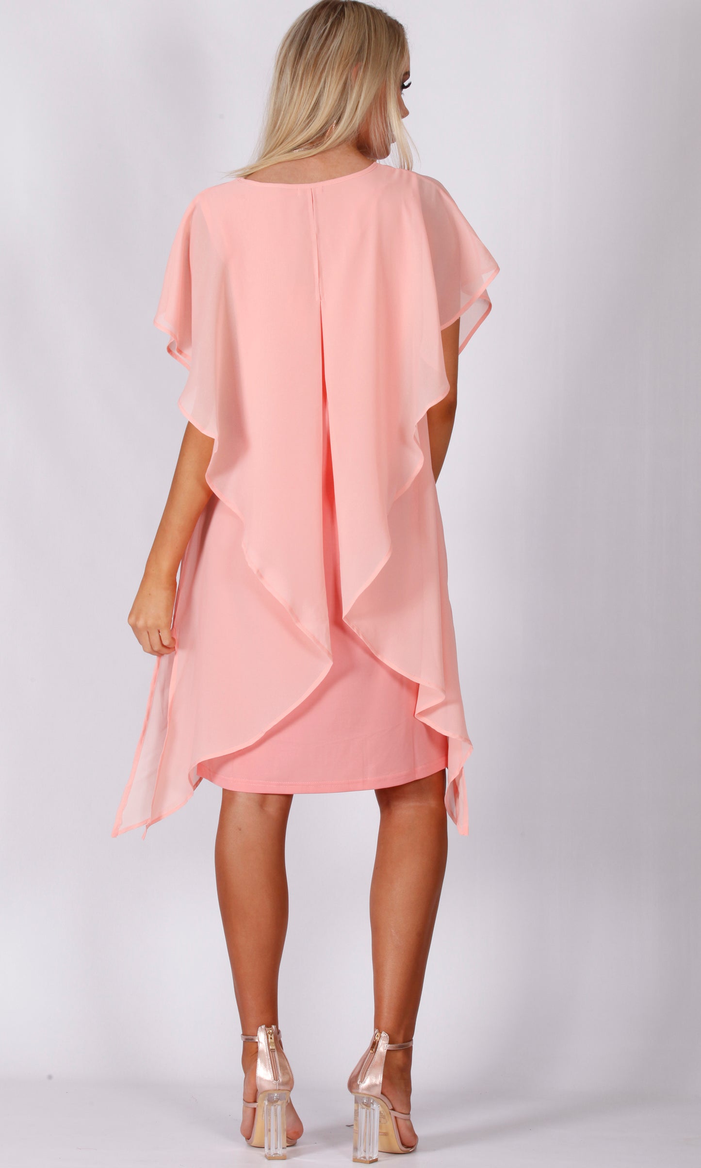 BS816018-4TB PINK CHIFFON OVERLAY DRESS (Pack)