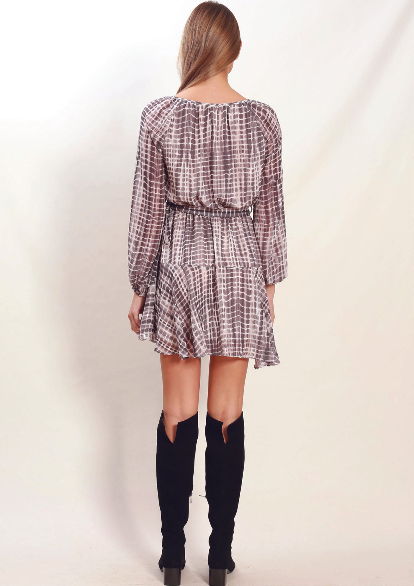 LV0084SS Grid Tie Dye Dress (Pack)
