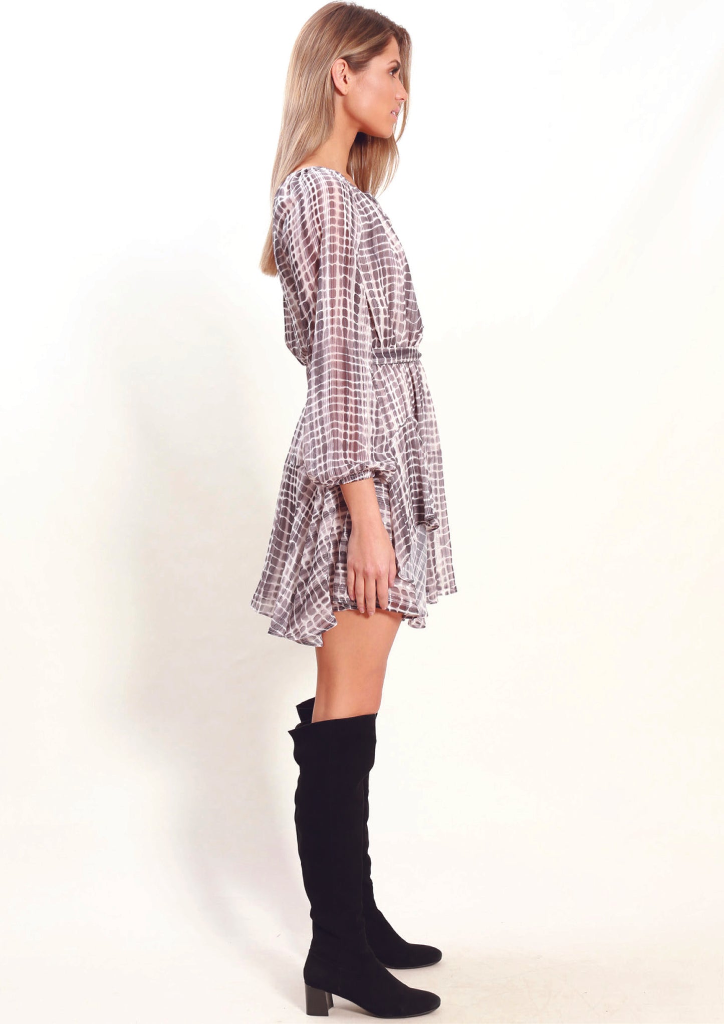 LV0084SS Grid Tie Dye Dress (Pack)
