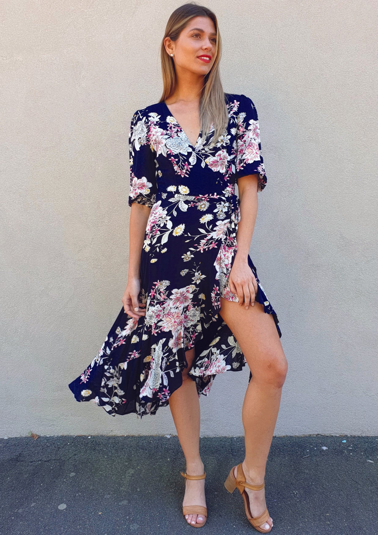 WA2115TB Floral Wrap Dress (Pack)