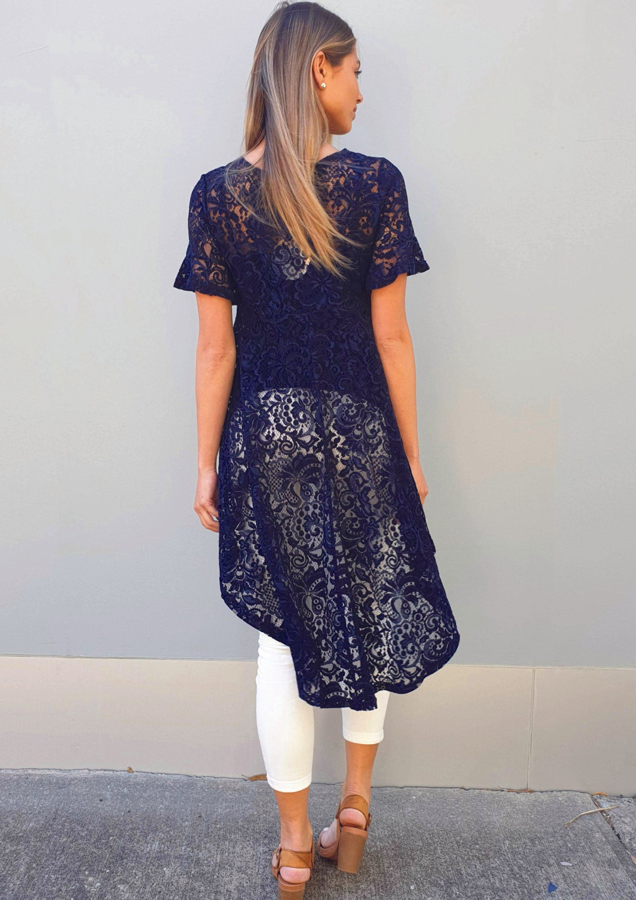 LA0042-1TB Navy Lace Top (Pack)