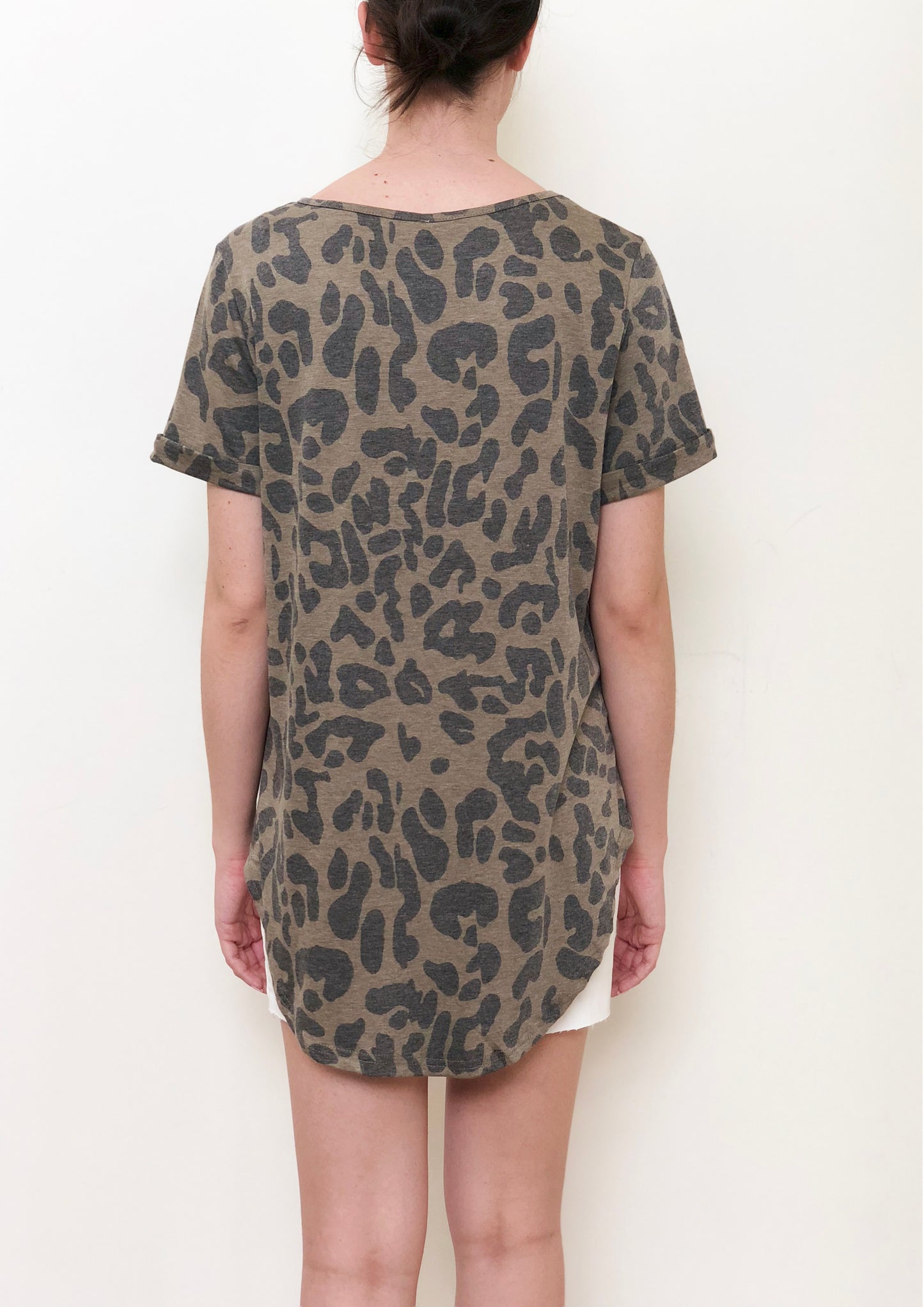 MC0073SS Khaki Leopard Embellished Top (Pack)