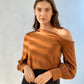 LA1212SS One-Shoulder Satin Top