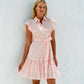 XW20710SS Embroidered Ruffle Sleeve Mini Dress