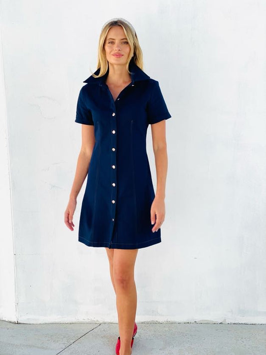 XW20903SS  Denim Mini Dress - More Colours Available