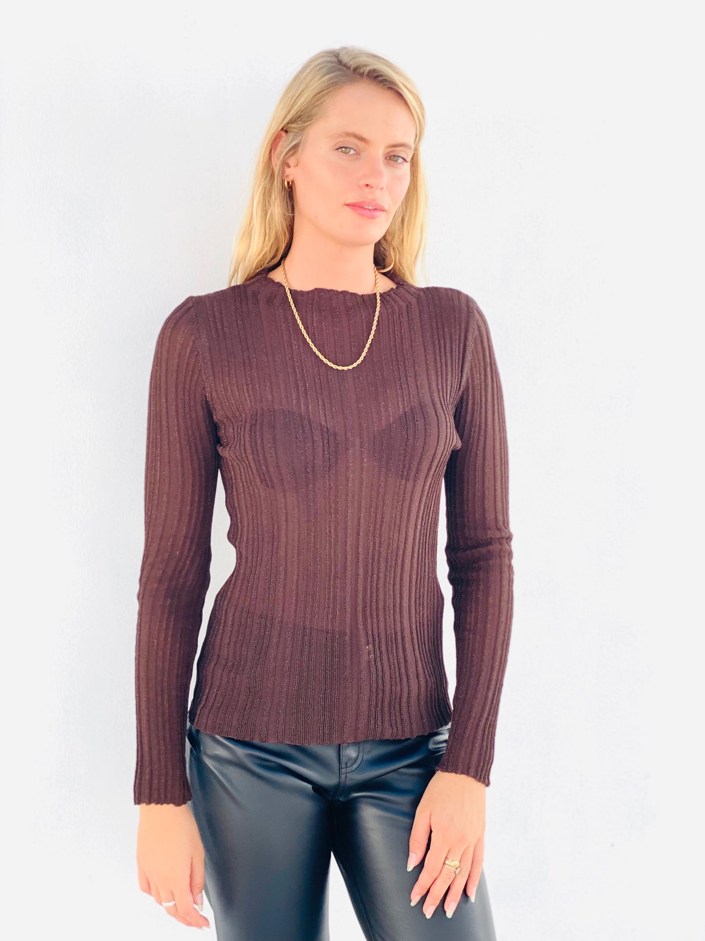 LA1391-1SS Glitter Mesh Long Sleeve Top - More Colours Available