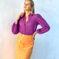 LA1227-2SS Embroidered Button Up Top - More Colours Available