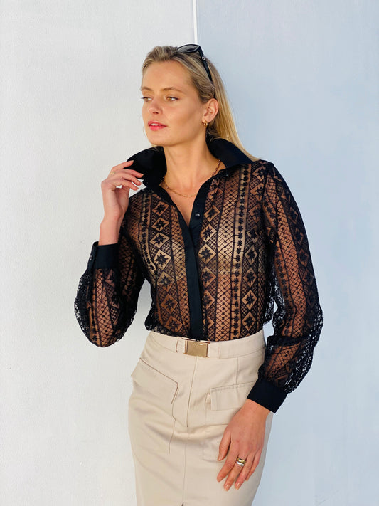 RV0167SS Embroidered Button Up top