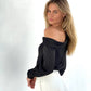 LA1212SS One-Shoulder Satin Top