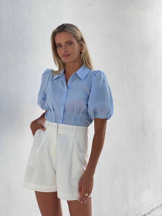 LA1250SS Cotton Bubble Sleeve Top - More Colours Available