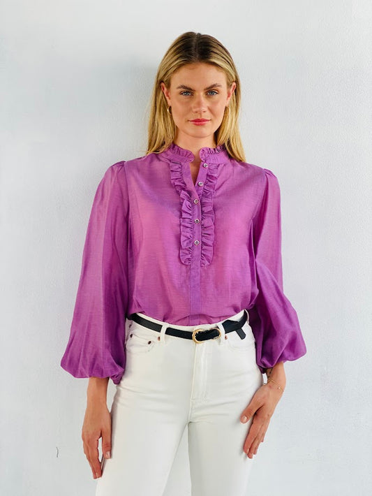 LA1359SS Ruffle Detail Blouse