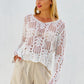 LA1530SS Crochet Knit V-Neck Top - More Colours Available