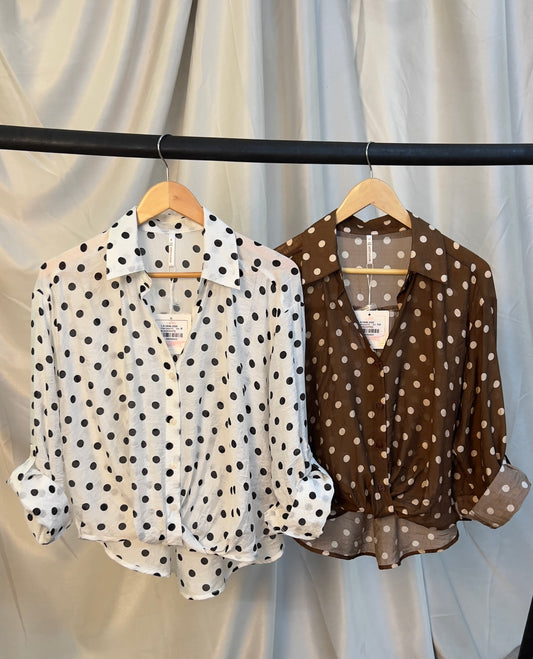 LA1606-2SS Polka Dot Blouse