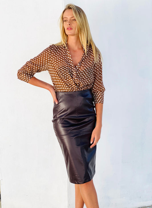 LA1652-3SS Sheer Collared Button Down Shirt