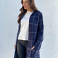 LY2325SS Checkered Knit Midi Cardigan