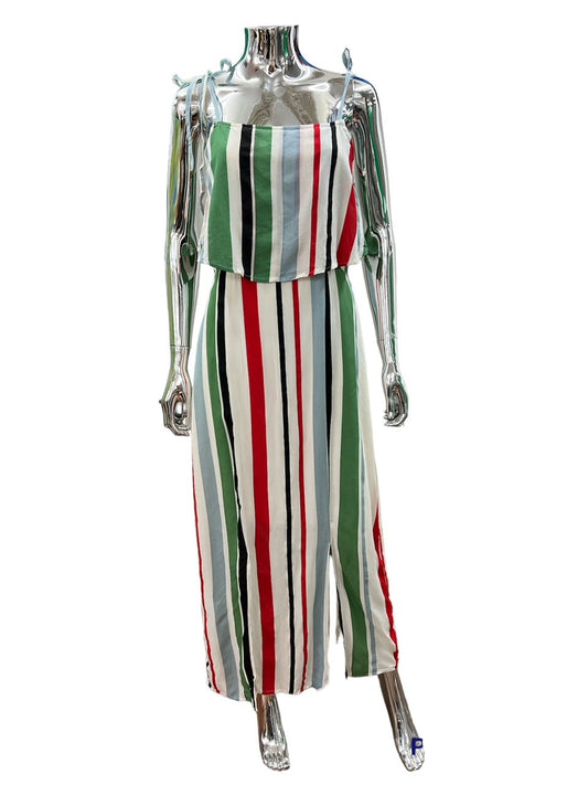 Q006SS Multi Striped Maxi Dress - SALE $10