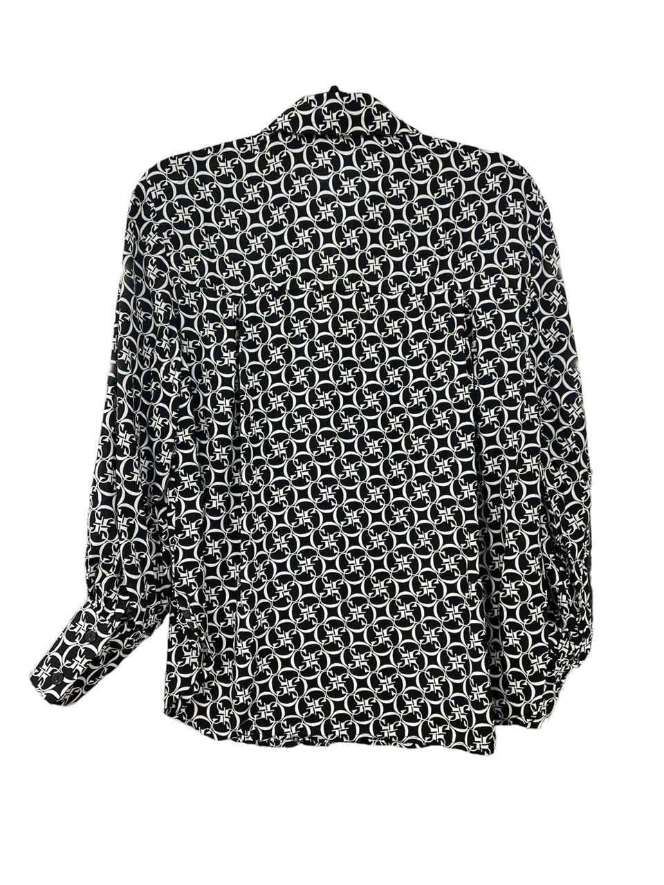 LA1133-37SS Black/White Print Button Up Shirt