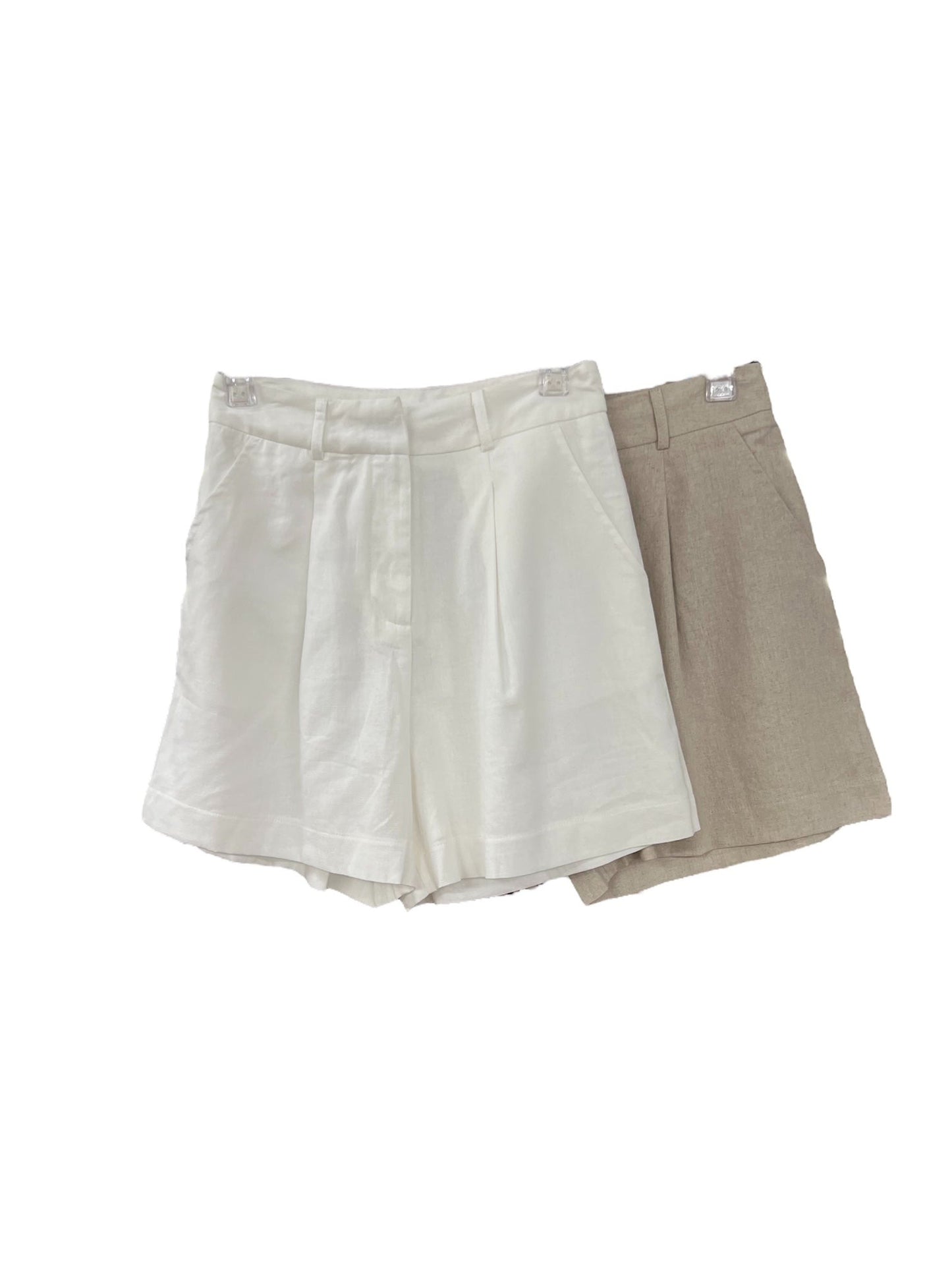 XW20730SS Beige High Waisted Shorts - More Colours Available