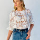 XW12637SS Floral Lace Top