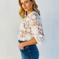 XW12637SS Floral Lace Top