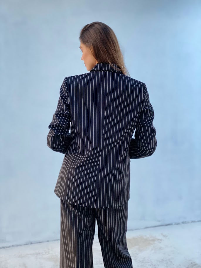 XW20639-1SS Striped Blazer Suit Jacket