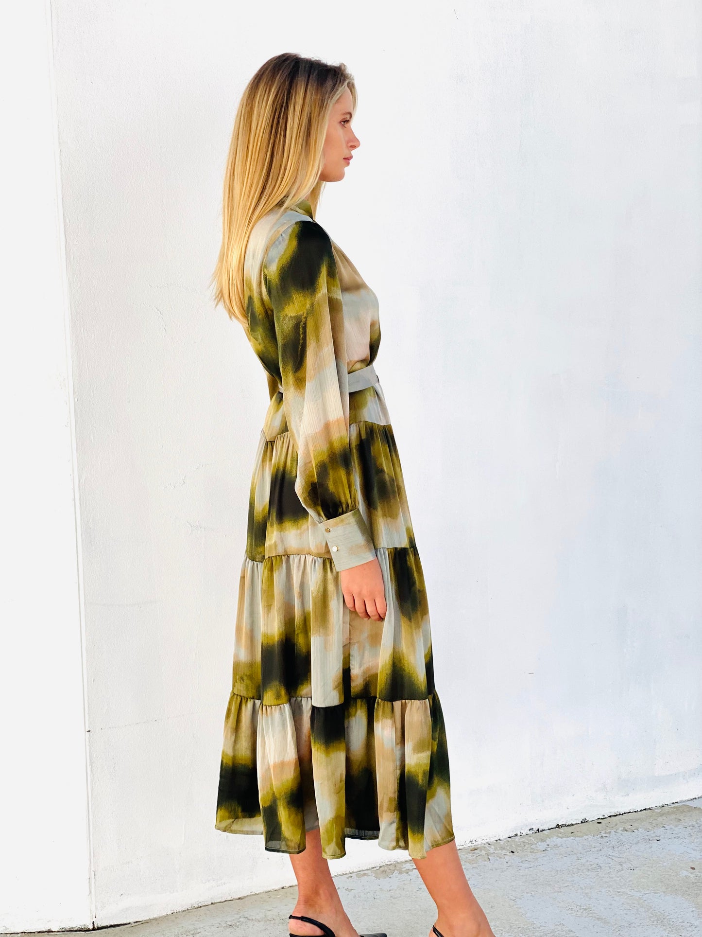 XW20649-4SS Watercolour Midi Dress