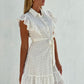 XW20710SS Embroidered Ruffle Sleeve Mini Dress