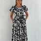 XW20773SS Open Back Bubble Sleeve Dress - More Colours Available