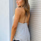 W51307SS BLACK & SILVER SEQUIN T BACK CAMI TOP (Pack)