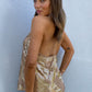 W51307-1SS Gold & Gunmetal  SEQUIN T BACK CAMI (Pack)