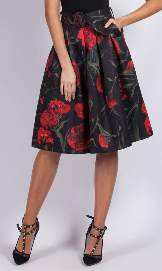 BS1216018TB Full A line Floral Printed Skirt (Pack)