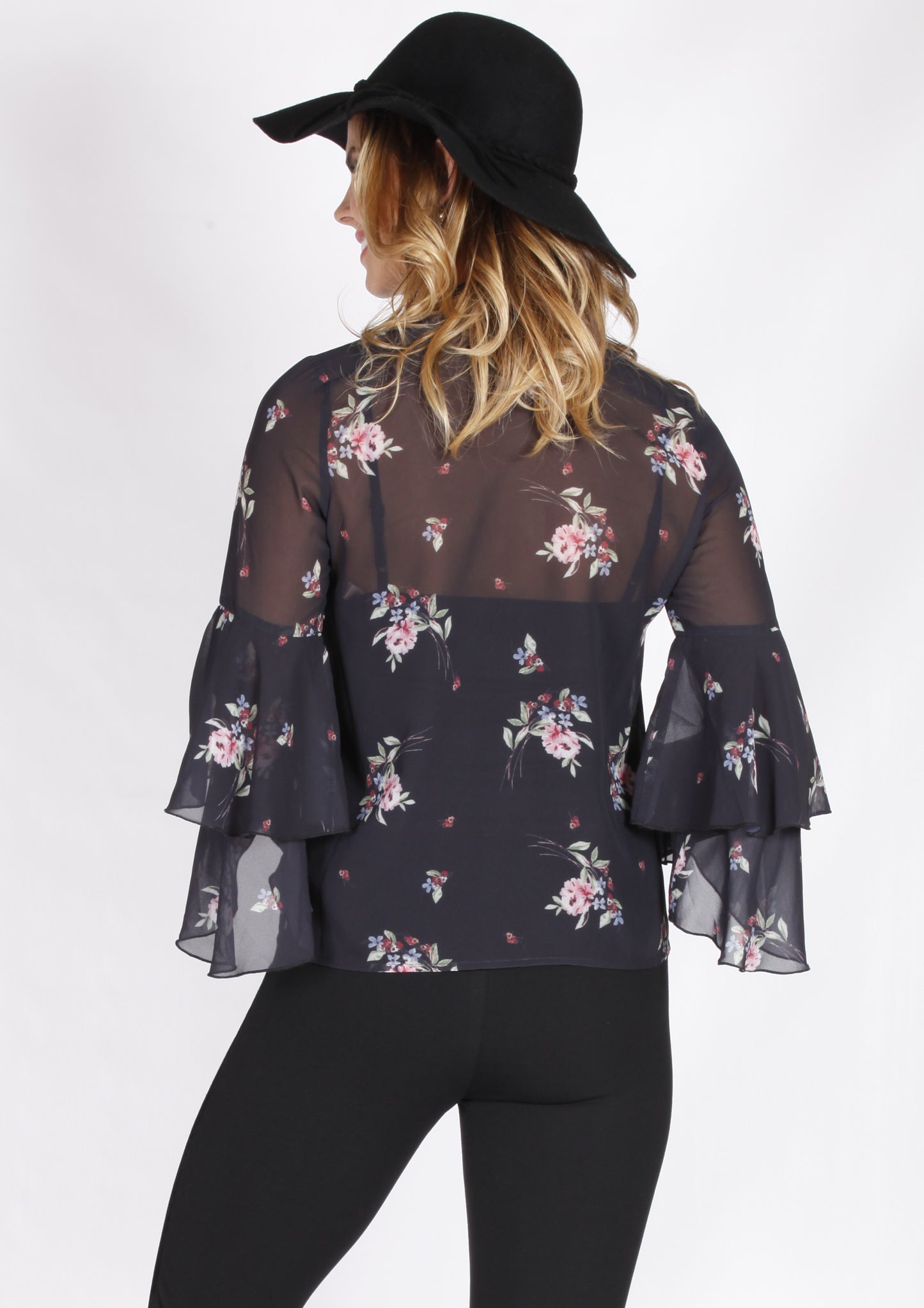 YW17084SS Ruffle Sleeve Floral Top (Pack)