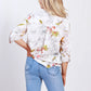 HS13021-164SS White Floral Printed Johnny Collar Blouse (Pack)