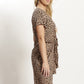 YW1761-2SS Leopard Print Knot Front Dress (Pack)