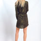 YW2092-1SS Green Leopard Print Front Knot Dress (Pack)